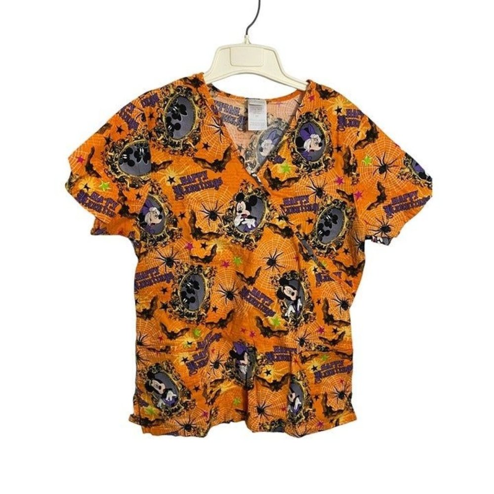 Halloween Mickey  Disney Scrubs Size M 2 Front Pockets Hospital Doctor